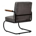 Fauteuil style industriel Opsys cuir Gris