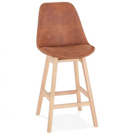 Chaise de bar design SVENKE Mini tissu Marron