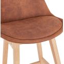 Chaise de bar design SVENKE Mini tissu Marron assise