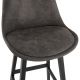 Chaise de bar bois noir SVENKE Mini tissu Gris foncé assise