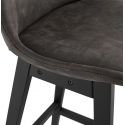 Chaise de bar bois noir SVENKE Mini tissu Gris foncé
