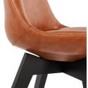 Chaise style scandinave MANITOBA bois noir et Marron