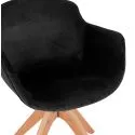 Chaise design bois CHARLES Velours Noir
