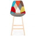 Chaise de bar design KOLOR MINI tissu patchwork face