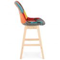 Chaise de bar design KOLOR MINI tissu patchwork cote