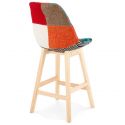 Chaise de bar design KOLOR MINI tissu patchwork biais