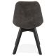 Chaise design scandinave bois Noir SOME microfibre Gris Foncé