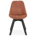 Chaise design scandinave bois Noir SOME microfibre Marron
