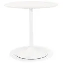 Table ronde design metal EGRETT bois blanc