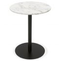 Table bistrot metal YUGA Pierre blanche effet marbre
