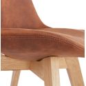 Chaise design scandinave bois SOME microfibre Marron
