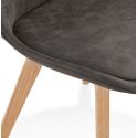 Chaise design scandinave bois SOME microfibre Gris Foncé