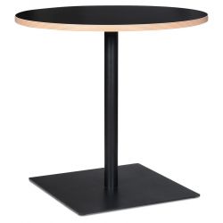 Table ronde design metal BABA Bois mélaminé noir