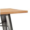 Table Bar style industriel métal FRANKLIN Pin Marron