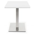 Table design Acier Brossé RECTA 150 finition Blanc