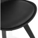 Chaise scandinave bois Noir BLANE simili cuir Noir