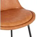 Chaise de bar design metal CEDRIC Marron assise