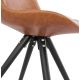 Chaise design bois noir STEVE simili Marron