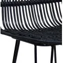 Chaise de bar design Liano mini Métal et rotin Noir