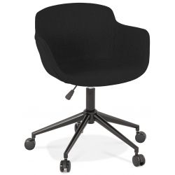 Chaise de bureau Design STAFF tissu Noir