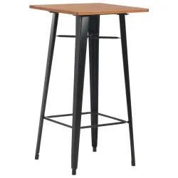 Table haute bois LISBOA metal noir