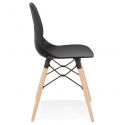 Chaise en bois REPLEY Polypro Noir profil