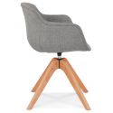 Chaise design bois TIGRU Tissu Gris profil