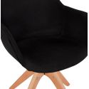 Chaise design bois TIGRU Tissu Noir assise