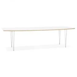 Table extensible métal blanc GULLIVER Bois blanc
