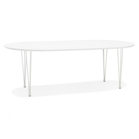 Table extensible metal blanc VASTA Bois blanc