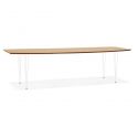 Table extensible métal blanc SIZADIS Chêne Naturel