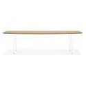 Table extensible métal blanc SIZADIS Chêne Naturel