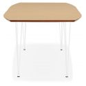 Table extensible métal blanc SIZADIS Chêne Naturel