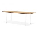 Table extensible métal blanc SIZADIS Chêne Naturel