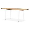 Table extensible métal blanc SIZADIS Chêne Naturel