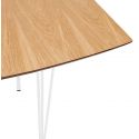 Table extensible métal blanc SIZADIS Chêne Naturel