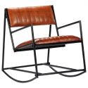 Rocking Chair Style industriel MODAR Cuir Marron