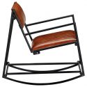 Rocking Chair Style industriel MODAR Cuir Marron profil