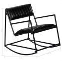 Rocking Chair Style industriel MODAR Cuir Noir dimensions