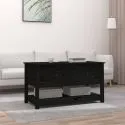 Table basse avec tiroirs FLIRASI bois massif Noir decor