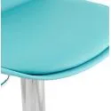 Chaise de bar métal chromé Tendy simili bleu