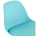 Chaise de bar métal chromé Tendy simili bleu