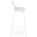 Chaise de bar design Escal Polypro Blanc profil