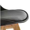 Chaise scandinave chêne massif Tylik Noire zoom assise