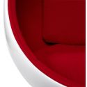 Fauteuil design Uovo Coque blanche tissu Rouge