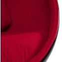 Fauteuil design Uovo Coque Noire tissu Rouge