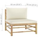 Canape angle 4 places Bambou Manil blanc creme dimensions central