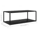 Table basse rectangulaire 100 cm Orlando Verre trempe noir effet marbre