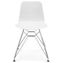 Chaise design Fifi métal Chromé et Poly Blanc