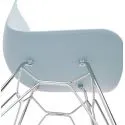 Chaise design Fifi métal Chromé et Poly Bleu